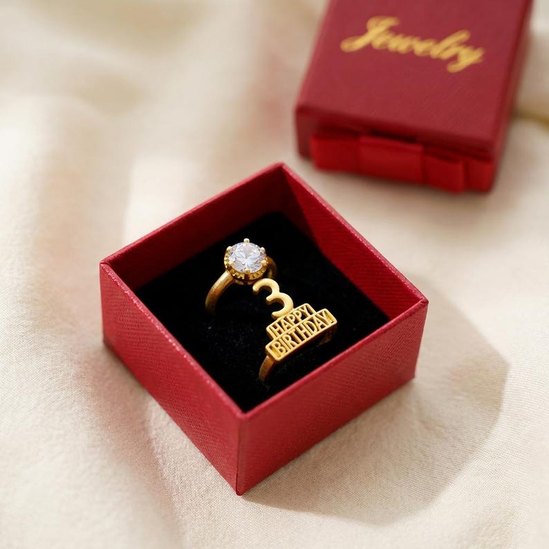 Gold Birthday Ring for Toddler Girls, 3rd Birthday Party, Special ...