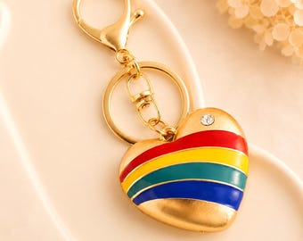 Llavero Corazón Arcoíris, Amuleto de la Suerte para Bolsas de Regalo para Adolescentes, Sobrina, Amigo, Accesorio para Mochila
