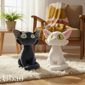 Juego de peluche de gato estilo anime, peluche kawaii, regalo para amantes de los gatos