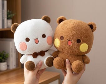 Bubu Dudu Panda Plush Set,Kawaii Panda Couple Plush Toy, Soft Stuffed Animal Gift for Girlfriend, Cozy Room Decor