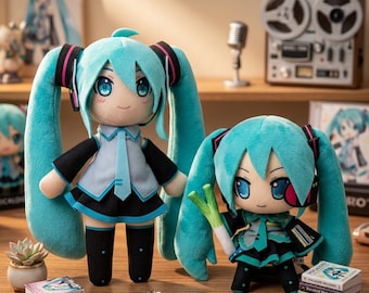 Hatsune Miku Plush Doll Set, Kawaii Anime Stuffed Toy & Collectible Gift