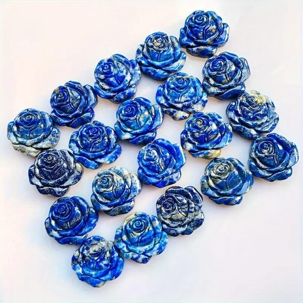 Natural Lapis Lazuli Carved Rose