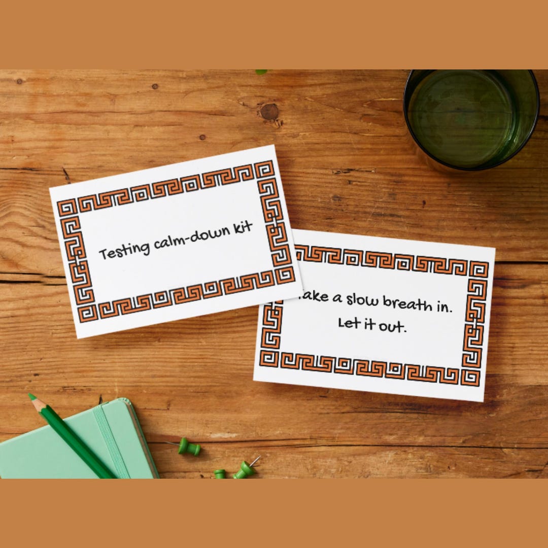 Printable Test Calm Down Kit – Test Anxiety Relief Cards for Students ...