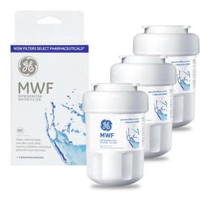 GE MWF Refrigerator Water Filter, Genuine Replacement Filter, Certified to Reduce Lead, Sulfur