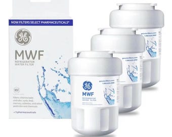 GE MWF Refrigerator Water Filter, Genuine Replacement Filter, Certified to Reduce Lead, Sulfur, Pack of 2