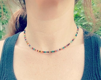 Multicolored Agate Chakra Balancing Choker