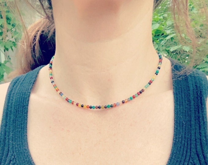 Multicolored Agate Chakra Balancing Choker
