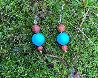 Turquoise and Jasper Earrings