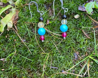 Turquoise/citrine earrings for solar plexus and thymus chakras
