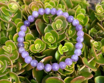 Lepidolite Heart and Throat Chakra Healing Bracelet