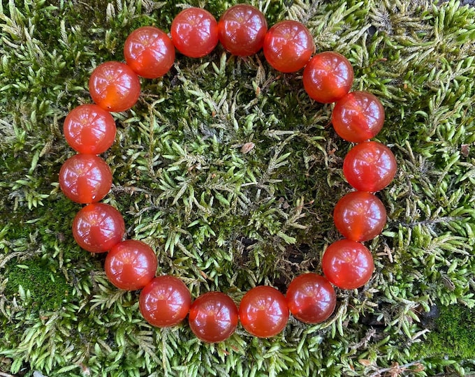 Chunky Carnelian Sacral Chakra Healing Bracelet for emotional stability and creativity