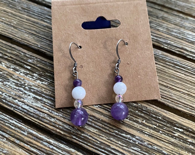 Amethyst and Moonstone “Dreams and Wishes Earrings”