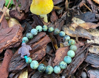 Turtle Bracelet with African Turquoise