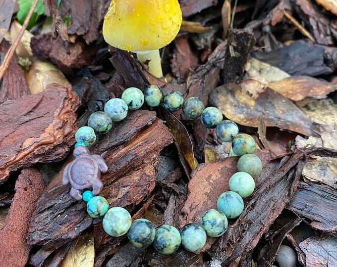 Turtle Bracelet with African Turquoise