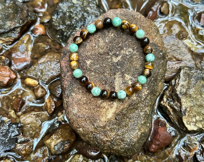 Tiger’s Eye and Jade Chakra Bracelet