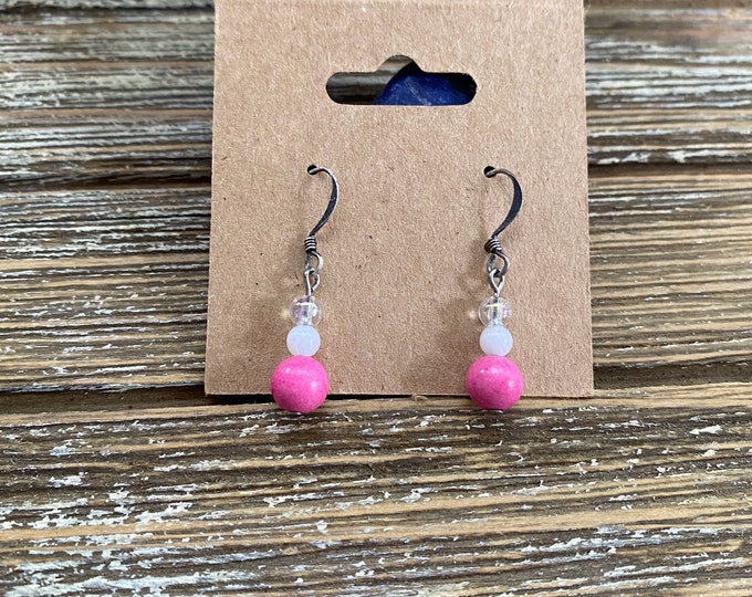 Pink Turquoise Earrings