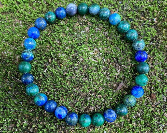 Chrysocolla Heart and Throat Chakra Healing Bracelet