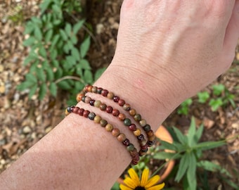Jasper and Garnet Wrap Around Necklet