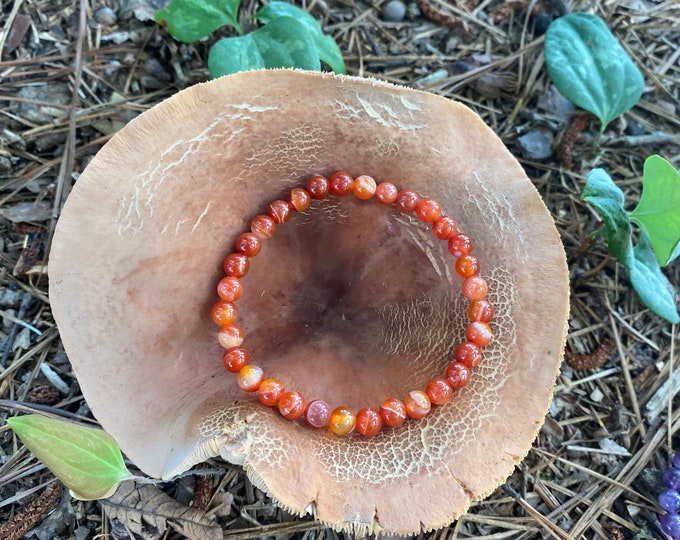 Red Striped Agate Root Chakra Healing Bracelet