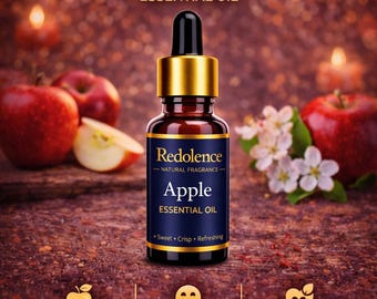 Apple Essential Oil | Sweet Crisp Fruity Fragrance for Diffuser, Home Ambience