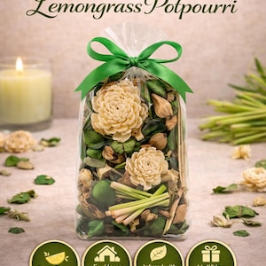 Popurrí de limoncillo / Botánicos secos, aroma cítrico herbal, 140 g, Fragancia