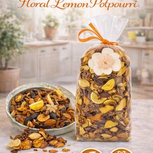 Citron Citrus Potpurri | Torkade Botaniska Ingredienser Hemdoft, 140 g, Doft