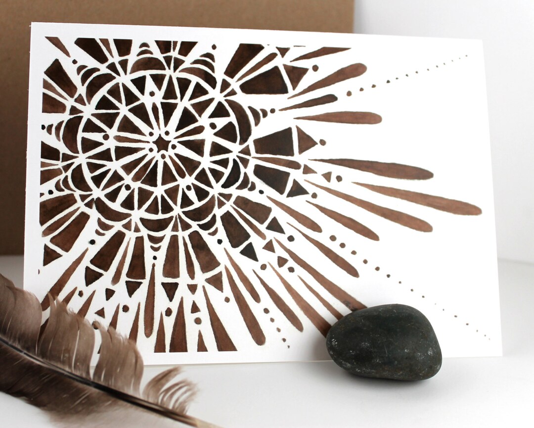 Brown Lace No. 1 Geometric - Note Card - Blank - 5' X 7" - Etsy