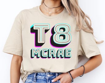 Tate McRae Jersey Tee, T8 Shirt, McRae Tour Jersey, Pop Music Fan Merch, Concert Tee, Trendy Fan Gift