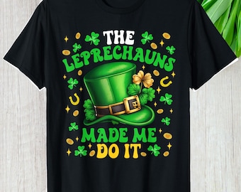 Shamrock Lucky Charm Shirt, Leprechaun Green Hat Custom Gift Irish Pride Graphic Tee, Personalized Festive Holiday Unisex T-Shirt