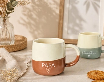 Personalized Ceramic Mug, Custom Name Coffee Cup, Coffee & Tea Accessory, Handmade Style Tea Cup, Father's Day Gift Mug, Mug Gift for Dad