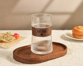 Taza de cristal personalizada, taza de cristal con nombre, taza de café grabada, regalo de dama de honor, propuesta de dama de honor, taza para café helado, té y bebidas frías.