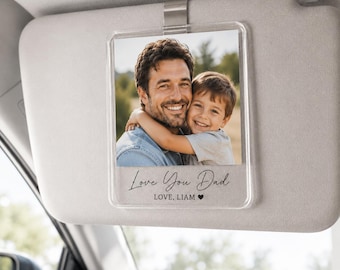 Clip para visera de coche con foto personalizada para papá, regalo personalizado para conducir con seguridad, accesorio para el coche de papá, regalo para padre, hija e hijo, recuerdo del Día del Padre