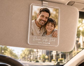 Regalo personalizado con foto para papá, imán para nevera o clip para la visera del coche, recuerdo del Día del Padre, placa con foto familiar, regalo de los hijos para papá.