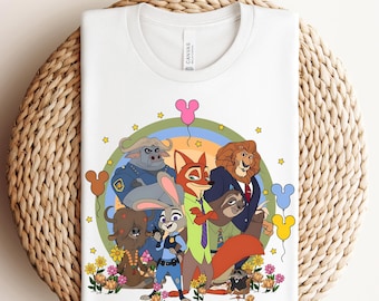 Disney Zootopia Klar för tryck, Nick Wilde och Judy Hopps DTF-överföring, Disney Zootopia Par DTF, Disney Familjesemesteröverföring, Zootropolis