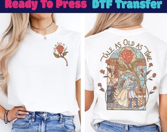 Disney Beauty And Beast Ready To Press,Tale As Old As Time DTF,Disney Princess Ready To Press,Princess Transfer,Disney Princess Trip DTF