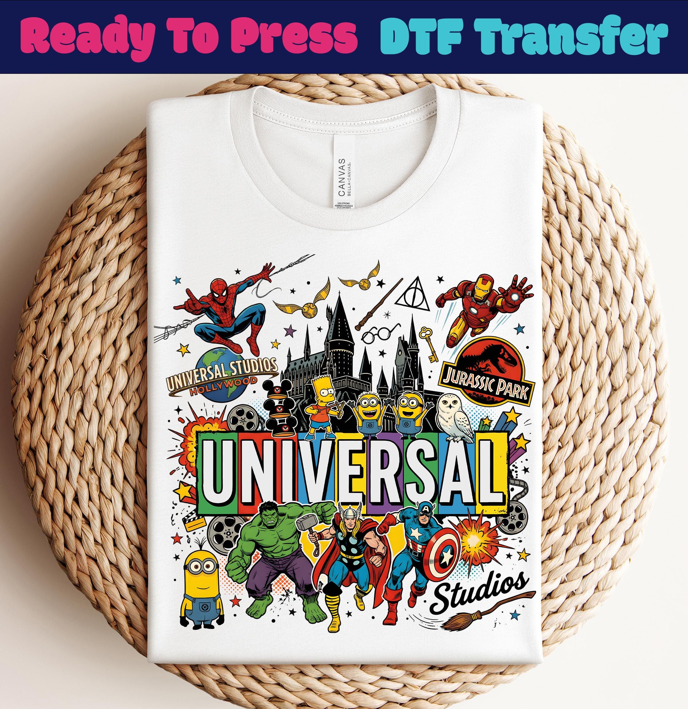 Personnages universels prêts à imprimer, DTF Universe Park Trip, Chemise dragon édenté, Transfert DTF Orlando Park Epic Universe, DTF universel 2026