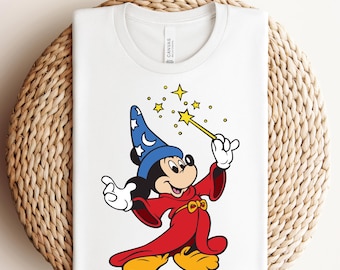 Mickey Fantasia Feiticeiro Pronto para Estampar, Transferências DTF Disney Fantasmic, Transferências DTF Mickey Mouse Mágico, Camiseta Mickey Mágico