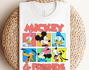 Transfert DTF personnages Disney, prêt à presser Mickey et ses amis, transfert DTF Disneyland, voyage en famille Disneyland DTF, Mickey Mouse dtf