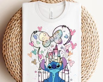 Stitch Mickey Ears Ready To Press, Stitch Character DTF Transfer, Lilo And Stitch Ohana Shirt, Ohana Means Family DTF, Disney Castle DTF