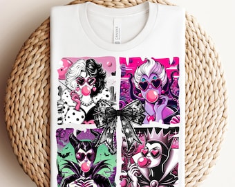 Reinas Villanas Listas para Imprimir, Disney Villanos Amigos DTF, Transferencia de Calor de Reinas Malvadas, Camiseta de Villanos, Camiseta de Amigos Malvados, Camiseta de Viaje de Chicas