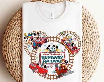 Mickey & Minnie Runaway Railway Ready To Press,Mickey Mouse DTF,Minnie Mouse DTF Transfer,Mickey and Minnie Heat Transfer,Disneyland Shirt