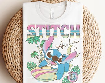 Prêt à presser Disney Stitch, transfert DTF personnage Stitch, chemise Lilo et Stitch Ohana, Ohana signifie famille DTF, transfert Disneyland DTF