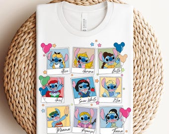 Princesses Stitch Prêt à Presser,Personnage Stitch Transfert DTF,Chemise Ohana Lilo Et Stitch,Ohana Means Family DTF,Disneyland Transfert DTF