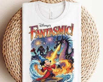 Prêt à presser le sorcier Mickey Fantasia, transferts DTF Disney Fantasmic, transferts DTF Mickey Mouse Magic Wizard, chemise Mickey Magic Wizard