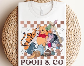 Prêt à presser Winnie l'ourson, transfert DTF ourson Disney, DTF ourson et ses amis, transfert à chaud Winnie l'ourson, DTF voyage en famille Disneyland