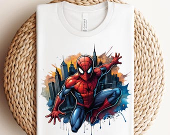 Marvel Spiderman prêt à presser, transfert DTF The Amazing Spiderman, transfert de chaleur de super-héros Disney, chemise Amazing Spiderman, chemise de super-héros