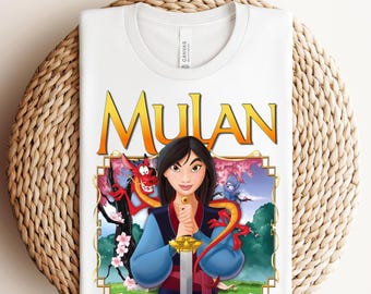 Transferência DTF Mulan, Disney Mulan Pronto para Impressão, Transferência DTF da Princesa Mulan, Transferência Térmica das Princesas da Disney, Viagem em Família à Disneylândia 2026 DTF