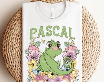 Disney Rapunzel Pascal DTF Transfer, Rapunzel Tangled DTF, Floral Rapunzel Ready To Press, Disney Princess Shirt,Disney Chameleon Pascal DTF