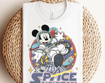 DTF Space Mountain Mickey Mouse, transfert à chaud Mickey Mouse, transfert DTF Disneyworld, prêt à presser Disneyland, transferts Mickey DTF Disney