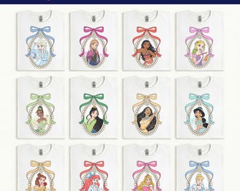 Disney Princesses Coquette Castle Ready To Press, Disney Princesses DTF, Princesses DTF Transfer, Disney Princess Shirt, Disney Girls Trip